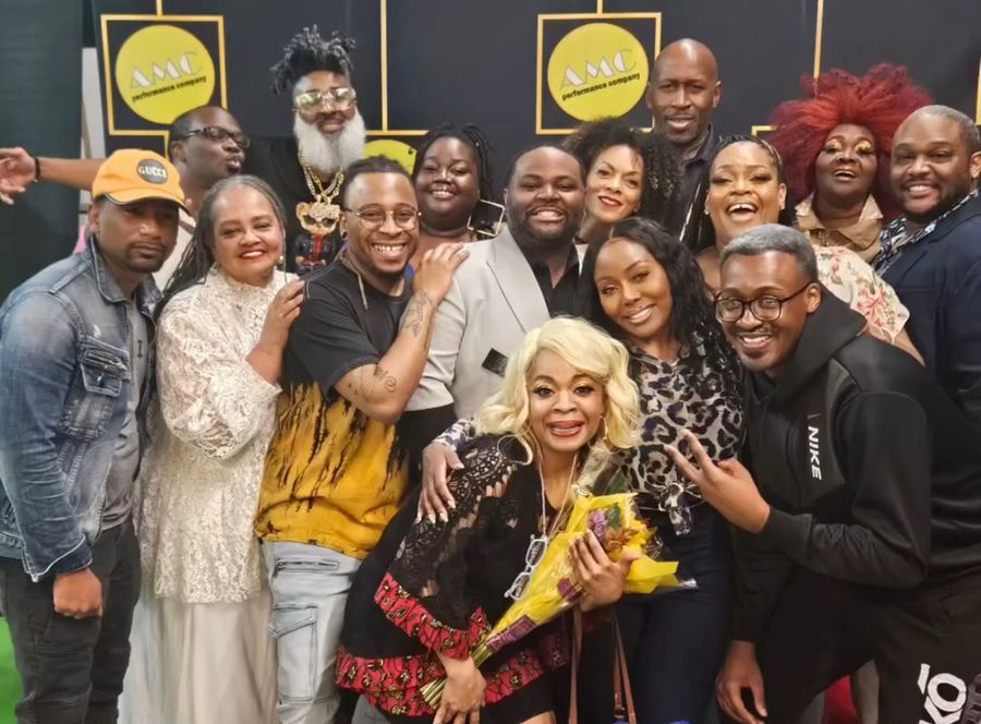 The Family Table — cast celebrating backstage